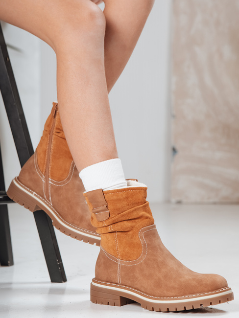 Ženski semiš kamelji škornji Dstreet ZY1278