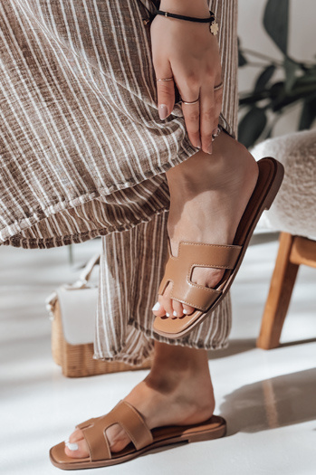 Ženske japonke z izrezi KLASSINO khaki Dstreet ZY0881