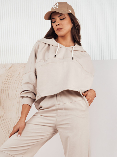 Komplet damski dresowy BISTAN jasnobeżowy Dstreet AY1018