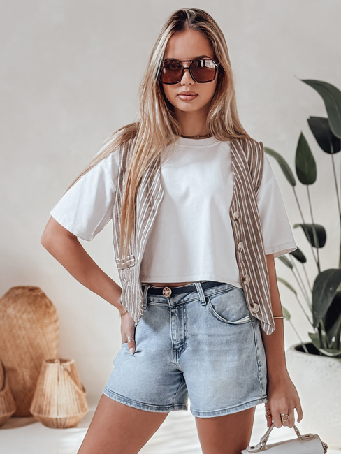 Ženske kratke hlače iz džinsa s pasom HELLO JEAN modra Dstreet SY0481