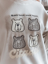 Ženska bluza prevelike velikosti z medvedki MISOBEARS siva Dstreet BY1436