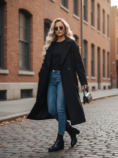 Ženski prevelik prehodni plašč LORINESS black Dstreet TY4692z