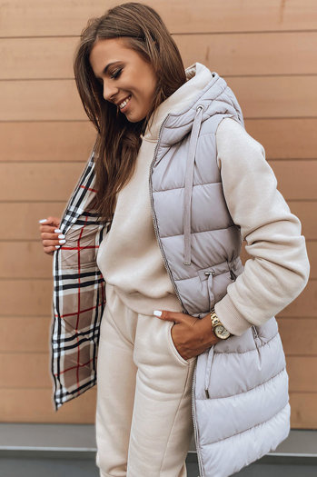 Ženski brezrokavnik KERIS bež Dstreet TY2909