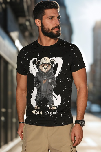 Moška majica s potiskom črna Dstreet RX5655