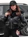 Ženska usnjena jakna s krznom SOFTREBEL black Dstreet TY4762