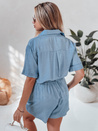 Ženski laneni komplet za čezmerno velikost LINEN LOVE svetlo modra Dstreet AY1139_4