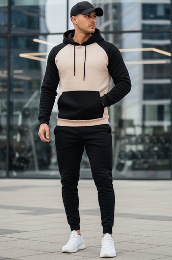 Moška osnovna majica s kapuco bež Dstreet BX5890