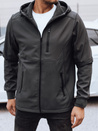 Moška prehodna softshell jakna s kapuco temno siva Dstreet TX4818