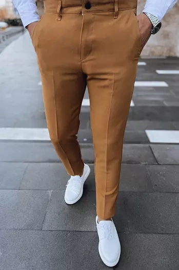 Moške gladke kamelje hlače chinos Dstreet UX3974