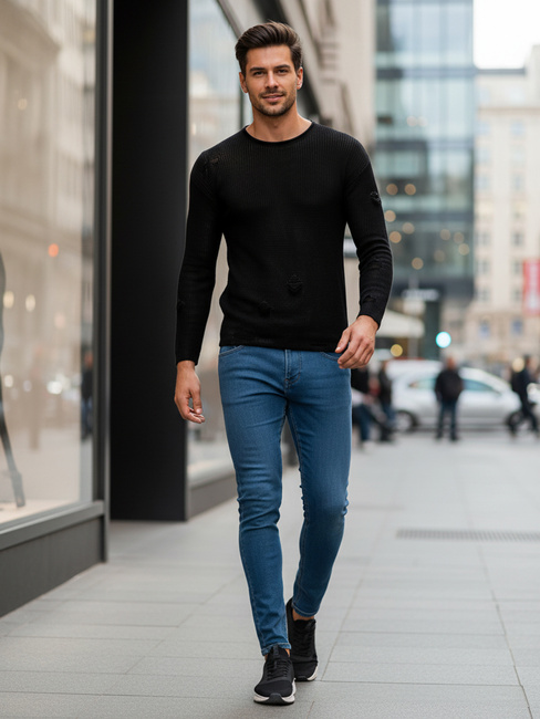 Moški črni pulover Dstreet WX2312z