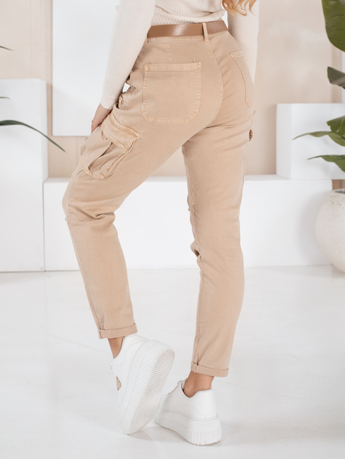 Ženske tovorne hlače CARGOIF light beige Dstreet UY2712