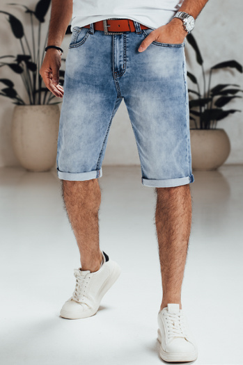 Moške modre kratke hlače iz džinsa s pasom Dstreet SX2564
