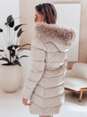 Ženske zimske jakne CASSERIE s prešito kapuco light beige Dstreet TY4926