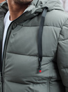 Moška prešita zimska jakna s kapuco sive barve Dstreet TX5061