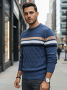 Moški črtast modri pulover Dstreet WX2336