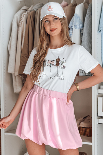 Žensko mini bombažno krilo PUFFELLA roza Dstreet CY0504