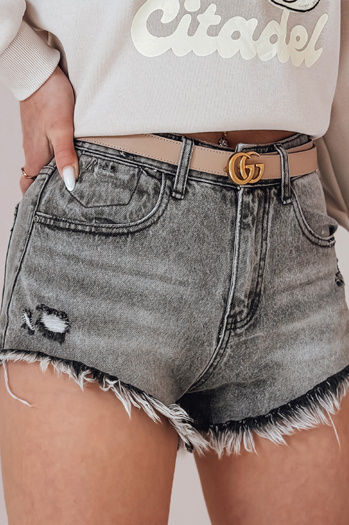 Ženske kratke hlače iz džinsa SHORT LIFE sive barve Dstreet SY0478