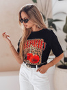 Ženska majica oversize s češnjo VISON črna Dstreet RY2875_1