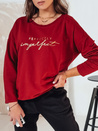 VIVILINES ženska bluza s potiskom oversize bordo barve Dstreet RY2693