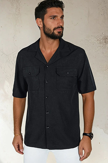 Moška majica s kratkimi rokavi črna Dstreet KX1084