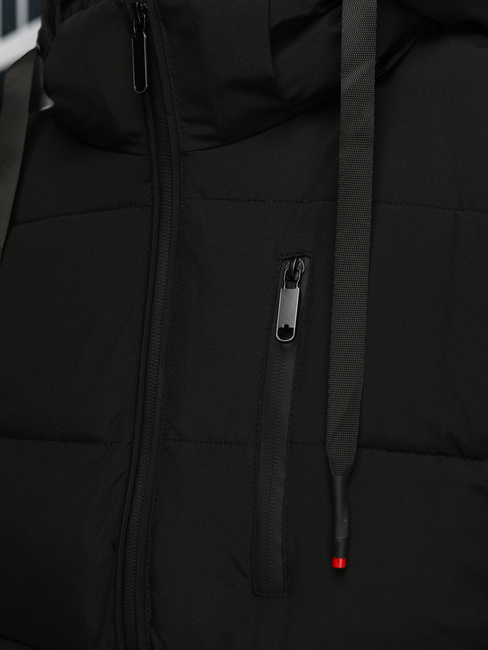 Moška prešita zimska jakna s kapuco črna Dstreet TX5117