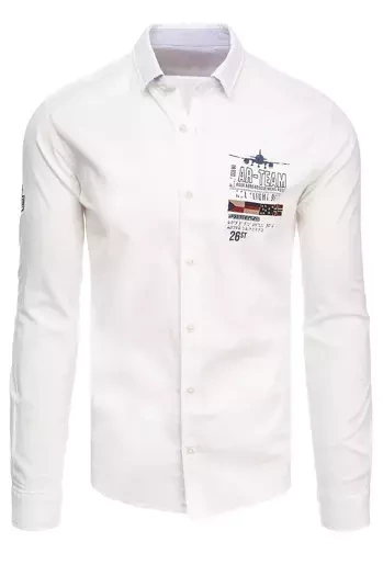 Moška srajca z dolgimi rokavi Barva Bela  DSTREET DX2276