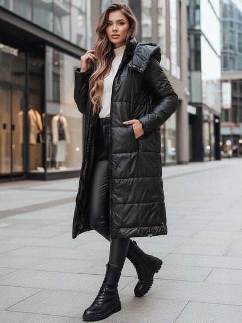 Ženska prehodna jakna ORVITA prešita s kapuco črna Dstreet TY5024z