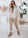 Ženski prešiti telovnik s kapuco MISSVEST beige Dstreet TY5020