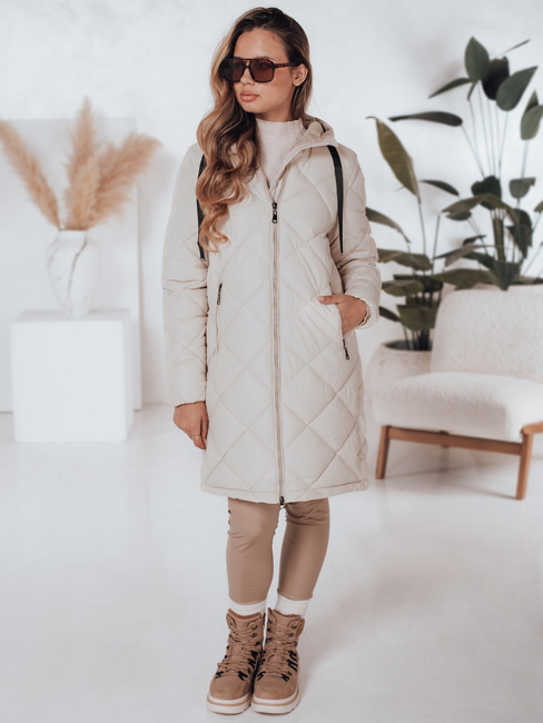 Ženska zimska bunda SNOWVIBE light beige quilted Dstreet TY4990