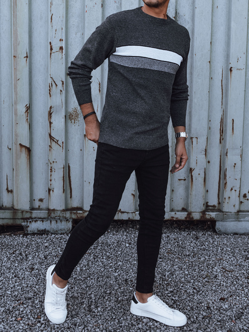 Moški temno siv pulover Dstreet WX2210