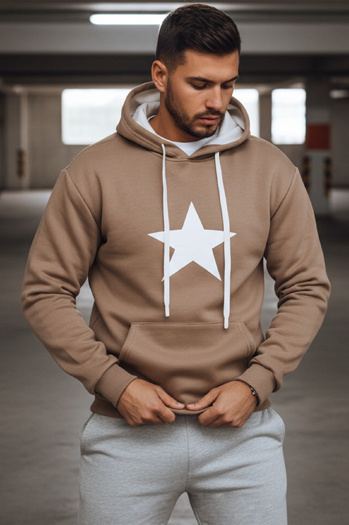 Moška kamelja jopa s kapuco Dstreet BX5931