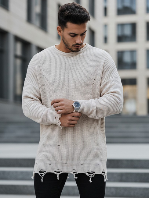 Moški zimski pulover Barva Bež DSTREET WX1965