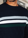 Moški črtasti pulover v mornarsko modri barvi Dstreet WX2334