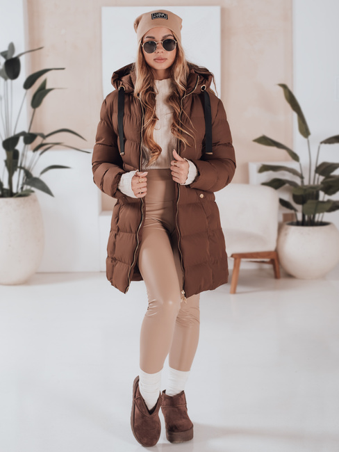 Ženska zimska jakna s kapuco GABRIELLE rjava Dstreet TY4919
