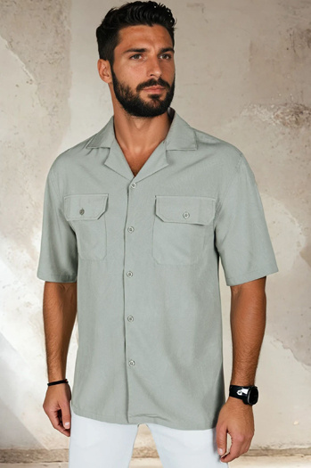 Moška siva majica s kratkimi rokavi Dstreet KX1085