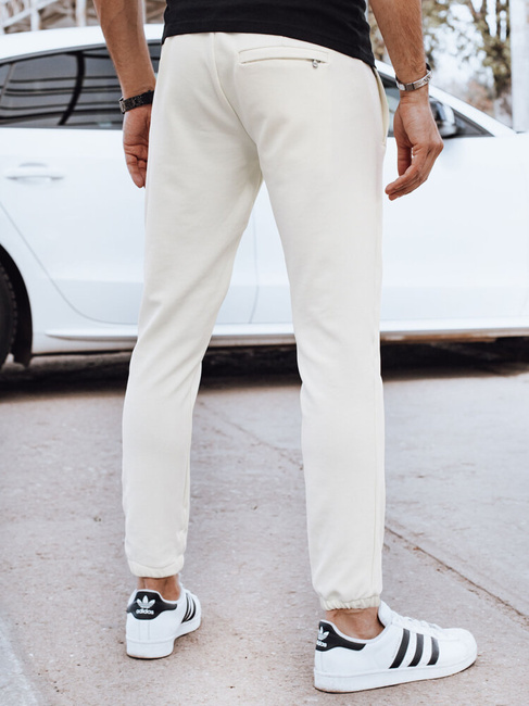 Moške jogger hlače v barvi ecru Dstreet UX4264
