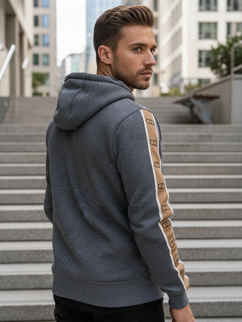 Moška majica s kapuco temno siva Dstreet BX5936