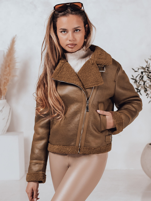 Ženska jakna SOFTSTILL iz semiša s kameljo ovčjo kožo Dstreet TY4747