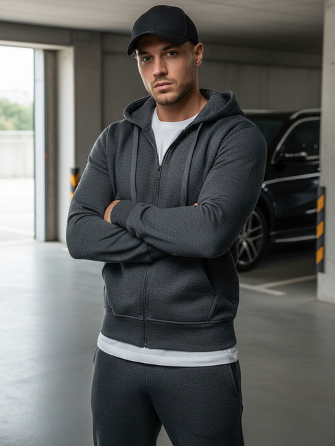 Moška jopa z zadrgo Barva Antracitna DSTREET BX2196