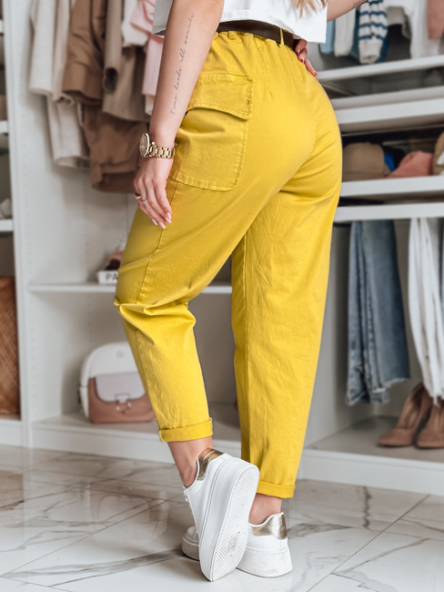 Ženske vrečaste hlače GOTRENDI mustard Dstreet UY2527