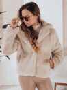 Ženski krznen plašč GLAMFLUFFY short beige Dstreet TY4984