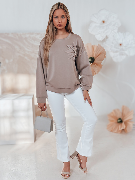 Ženska bluza oversize velikosti FLORINE mocha Dstreet RY2765