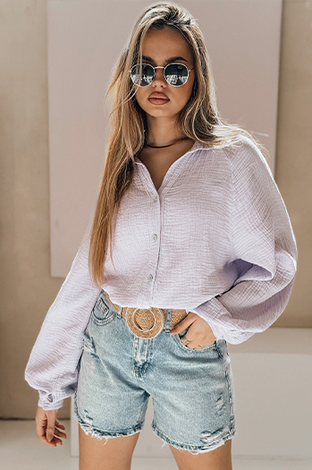 Ženske kratke hlače iz džinsa s pasom HOT SUMMER blue Dstreet SY0485