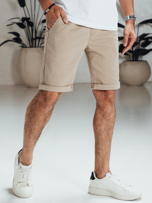 Moške kratke hlače iz džinsa, bež Dstreet SX2549