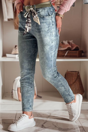 Ženske hlače iz džinsa s pasom FLORETTA blue Dstreet UY2490