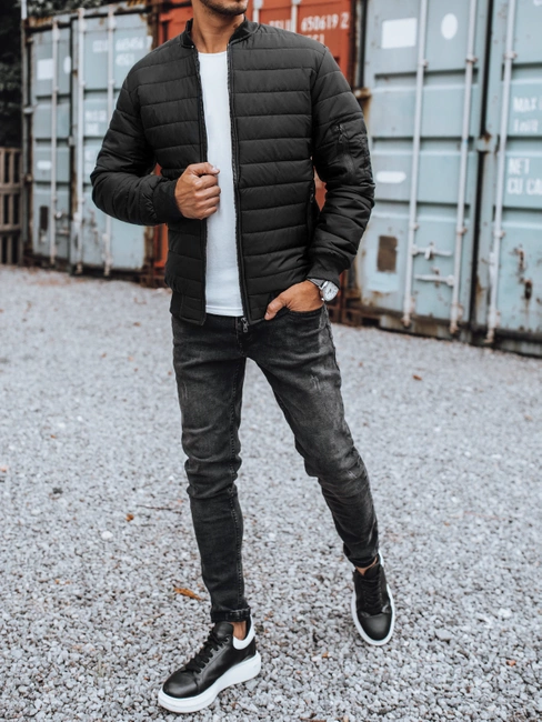 Moška prešita jakna bomber black Dstreet TX2213z