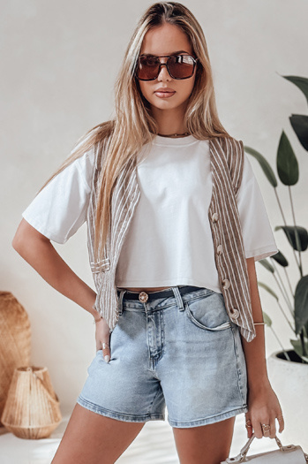 Ženske kratke hlače iz džinsa s pasom HELLO JEAN modra Dstreet SY0481