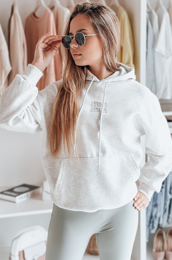 Ženska majica s kapuco MINMIN LOVE siva Dstreet BY1496