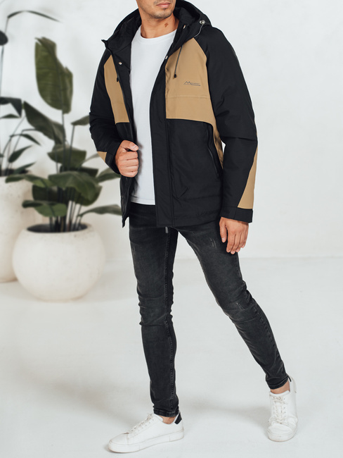 Moška zimska jakna s kapuco v kamelji barvi Dstreet TX5041