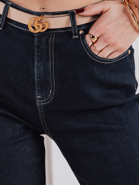 Ženske jeans hlače STRAIGHTY temno modre barve Dstreet UY2390